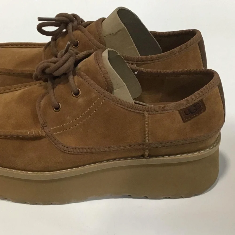 NEW!! Women’s UGG Cityfunc Brown/Chestnut Suede Platform Lace-up Shoes Size 10